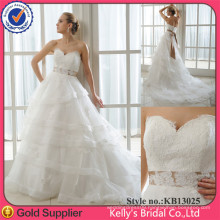 2014 Elegant Hot Sale Layered Lace Strapless Ball Gown Pregnant Wedding Dresses